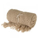 Pletená bavlnená deka 130x170 cm - piesková farba